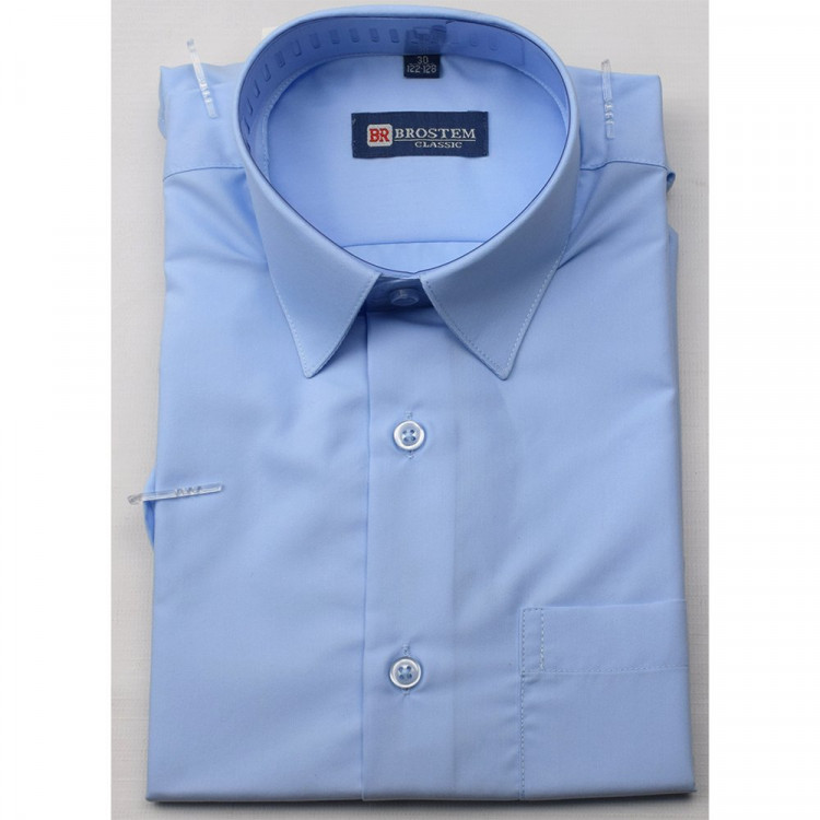 Сорочка детская короткий рукав размерный ряд 29/116-122-36/158-164 цвет голубой Brostem арт.MO4706ds