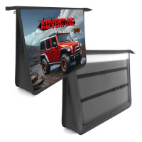 Папка школьная для труда А4 на молнии 2 отделения (Оникс) Внедорожник красный арт ПТ-Р13