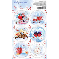 Наклейки д/цветов и подарков "Сладкая парочка" арт.9224787