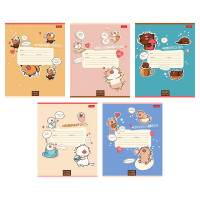 Тетрадь 12 листов клетка (Hatber) Кофейные коты-2 ассорти арт 12Т5В1