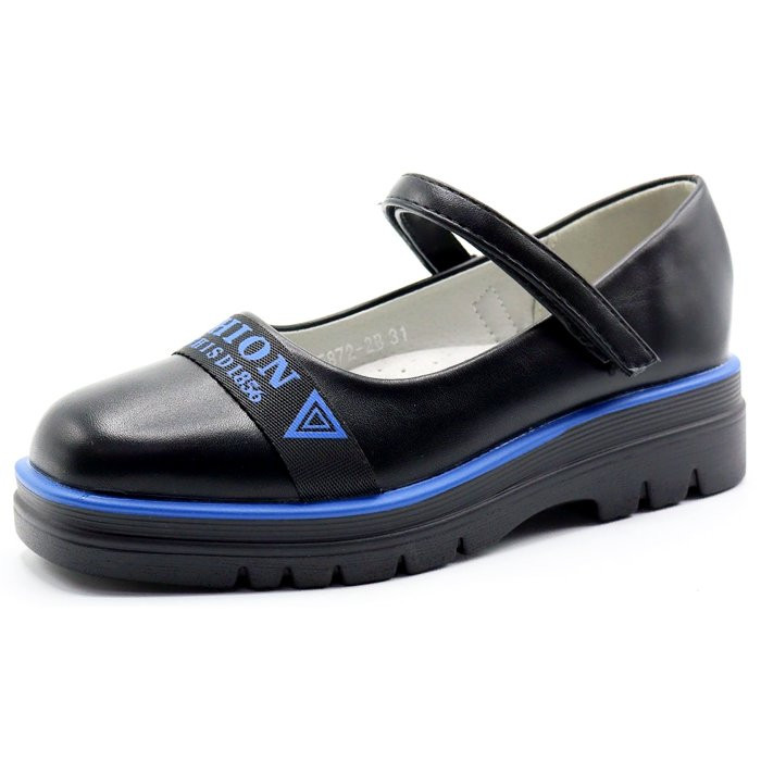Туфли для девочки (B&G) черные верх-искусственная кожа подкладка-искусственная кожа размерный ряд 31-36 арт. dz-5872-2B