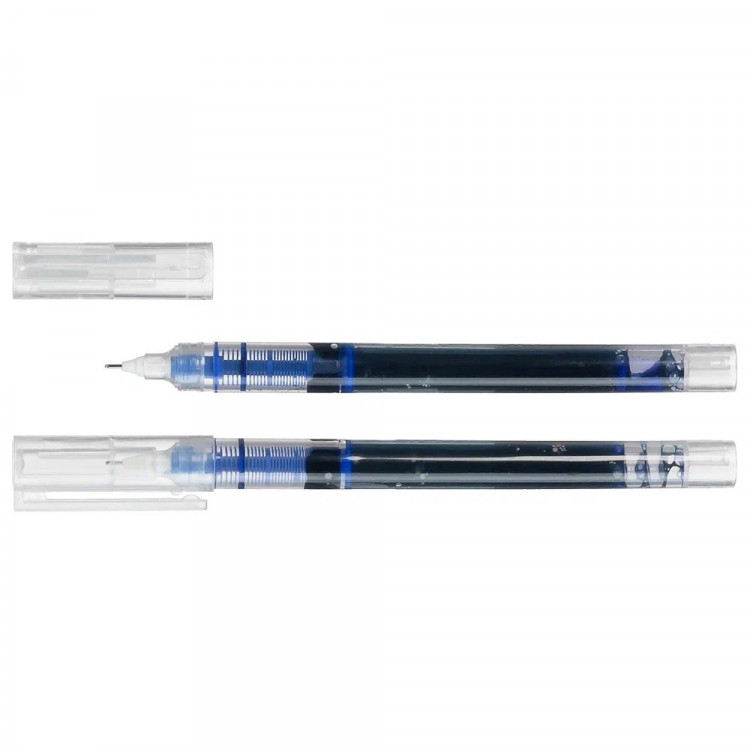 Ручка гелевая полупрозрачный корпус MC Basir 0,5мм синяя игольчатый стержень арт.JD-2235 (Ст.12/576)