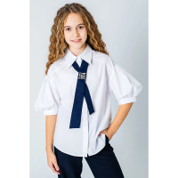 Блузка для девочки (Делорас) короткий рукав цвет голубой арт.63938СS размерный ряд 34/134-46/170