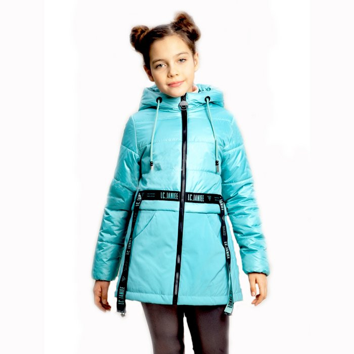 Куртка осенняя для девочки (LC.Janiee) арт.20185 размерный ряд 32/134-42/164 цвет бирюзовый