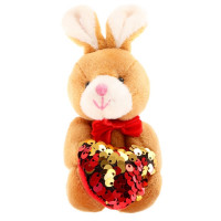 Игрушка мягкая "Зайчик с сердцем" пайетки,на подвесе арт.7634352