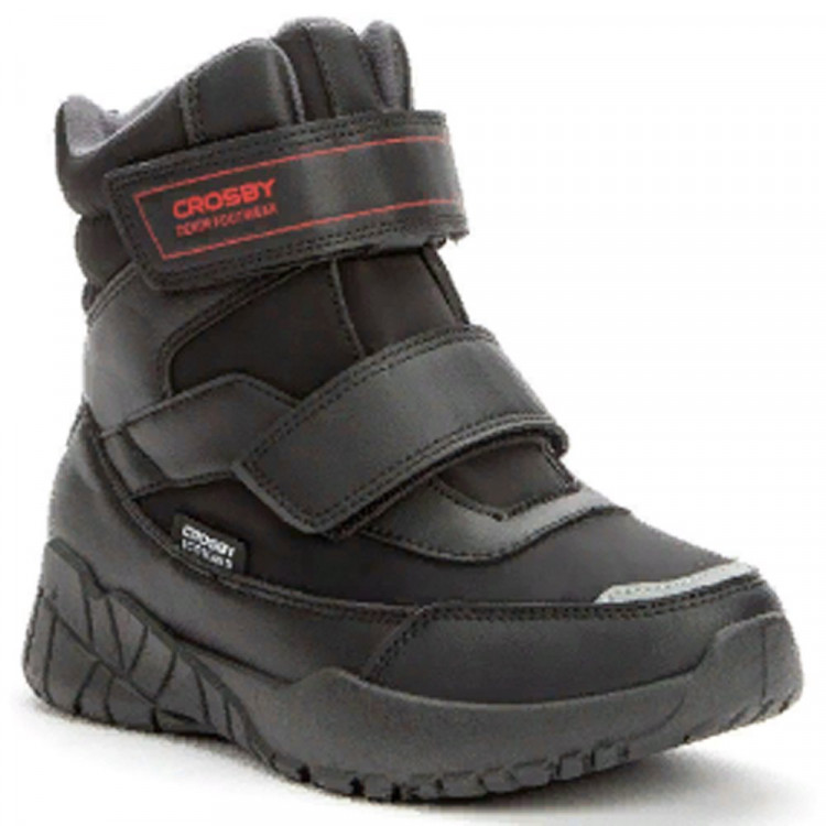Ботинки для мальчика (CROSBY) черные верх-искусственная кожа подкладка - натуральная шерсть артикул 228128/03-01