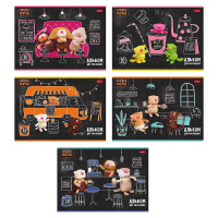 Альбом для рисования 20 листов скоба (Hatber) Кофейные коты пластиковая обложка асс. арт.20А4Впл