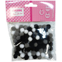 Набор для творчества Помпоны 10мм 120 штук (deVENTE) оттенки серого высокоэластичные арт.8000418