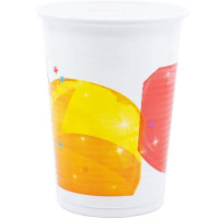 Стаканы пластиковые "Шарики сверкающие" 8шт/наб 200мл арт.1502-3150