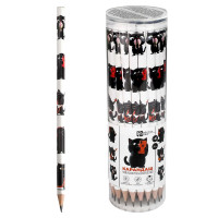 Карандаш чернографитный Феникс без ластика Черный кот HB трехгранный корпус арт.70173 (Ст.36)