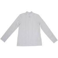 Блузка трикотажная для девочки (Калинка) длинный рукав цвет белый арт.ДТ-4784-Ш23 размерный ряд 30/122-38/152