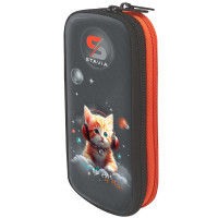 Пенал 2 отделения овальный (Stavia) Марсианский котик мультиколор 220х90х40мм арт.86228