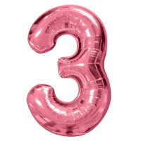 Шар фольгированный 102см Фигура "Цифра 3" Rose Gold арт.6073336
