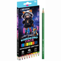 Карандаши цветные (deVENTE) Korokoro 18 цветов 2М 2,8 мм шестигранные арт.5023534