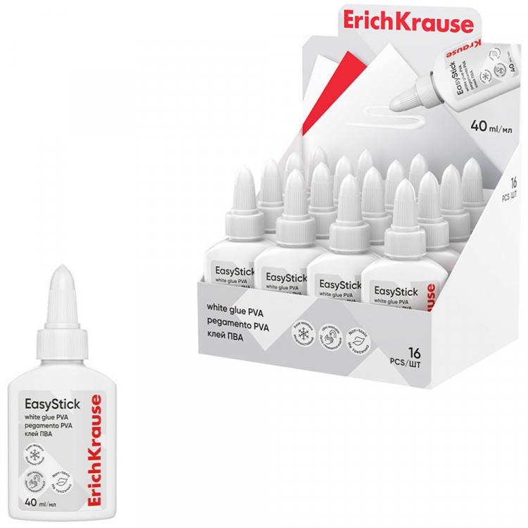 Клей ПВА 040г ErichKrause Standard арт.48721 (Ст.16)
