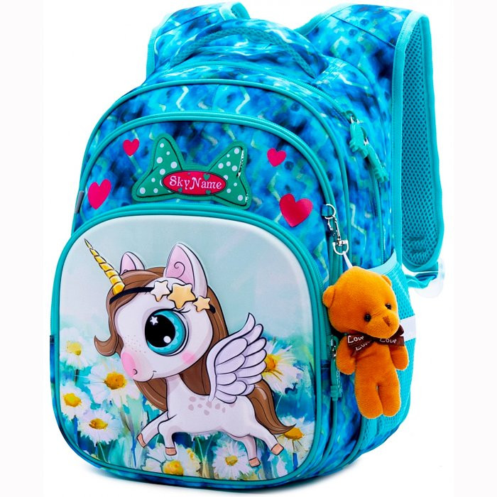 Рюкзак для девочки школьный (SkyName) + брелок арт R3-228 38х29х19см