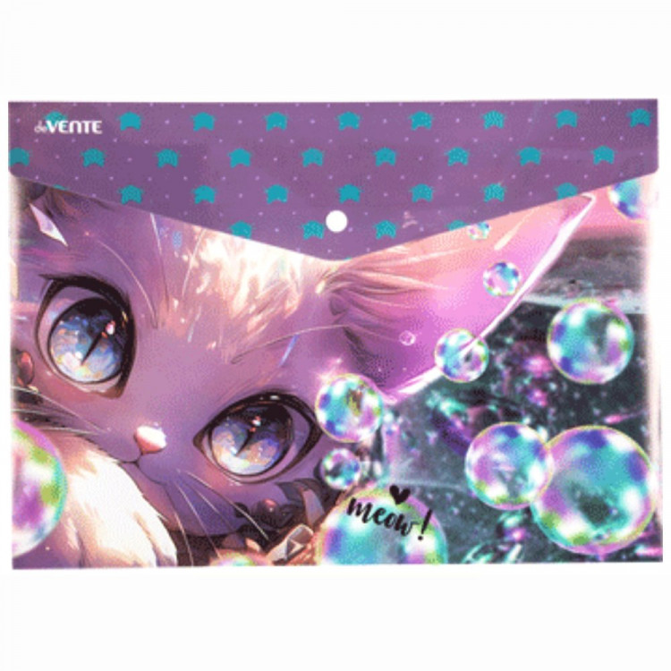 Папка-конверт на кнопке А4 (deVENTE) 180мкм Lovely Cat арт.3079409