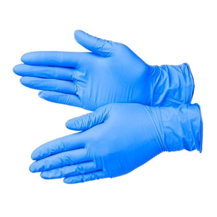 Перчатки нитриловые голубые размер L 1 пара
