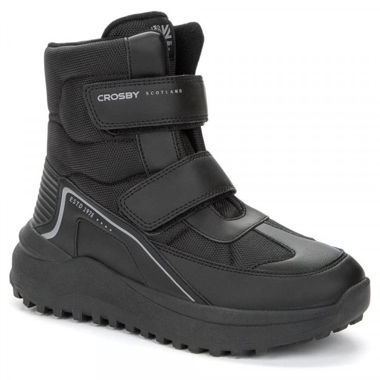Ботинки для мальчика (CROSBY) черные верх-искусственная кожа подкладка -искусственная шерсть артикул 238116/04-03