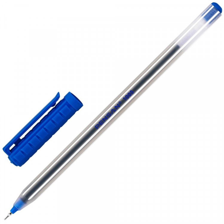 Ручка шариковая прозрачный корус (Pensan) PENSAN OFFIS 1005 синий, 1мм, масло арт.1553986
