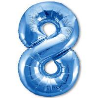 Шар фольгированный 102см Фигура "Цифра 8" синий арт.5155861