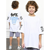 Футболка для мальчика арт.3032/3033  размер 36/140-46/170 цвет белый