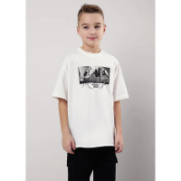 Футболка для мальчика арт.CLE 856925/11кд_п2 размер 34/134-42/158 цвет молочный