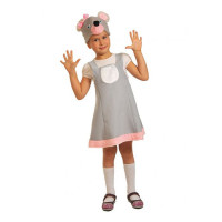 Костюм Д (ЖИВОТНОЕ) Мышка (платье,маска) р.98-116 цв.серый плюш арт.2027