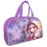 Сумка детская (ОНИКС) С-15 Аниме с зайкой для внешкольных занятий фольга 350х230х145мм