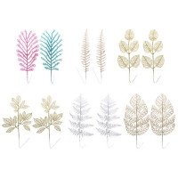 Украшение декоративное "Ветка. Листья пластик" 37см форма цв. асс. арт.353-096