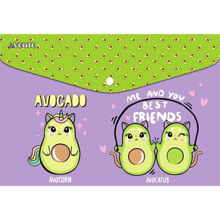 Папка-конверт на кнопке А5(170*240) 150 мкм deVENTE Avocado арт.3079252