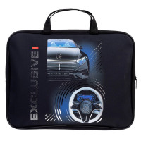 Папка А4 текстиль на молнии ручка-тесьма (Hatber) Exclusive car 3D фольга арт.NSn_31116