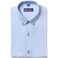 Сорочка детская приталенная короткий рукав размерный ряд 29/116-122-36/158-164 цвет голубой Brostem арт.1SD021+2ds