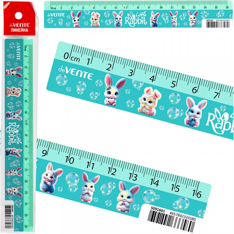 Линейка 16см deVENTE Маленький кролик (Little Rabbit) арт.5091601