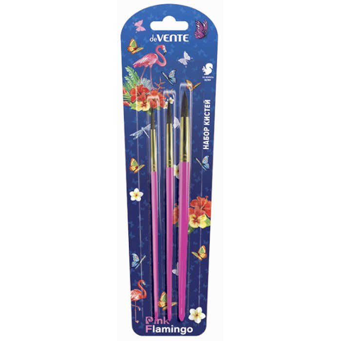Набор кистей пони 03 штуки в наборе (deVENTE) №1, 3, 6 Flamingo арт 8072002