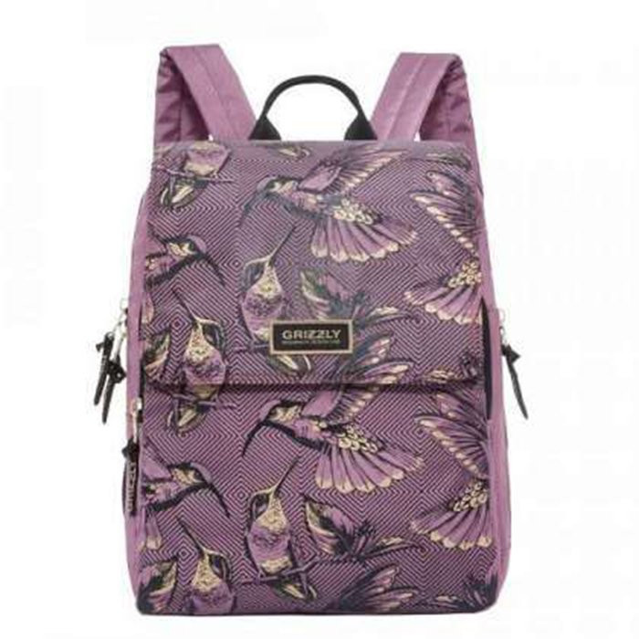 Рюкзак для девочек (Grizzly) арт.RD-831-1 темно-розовый 27,5х37х14 см