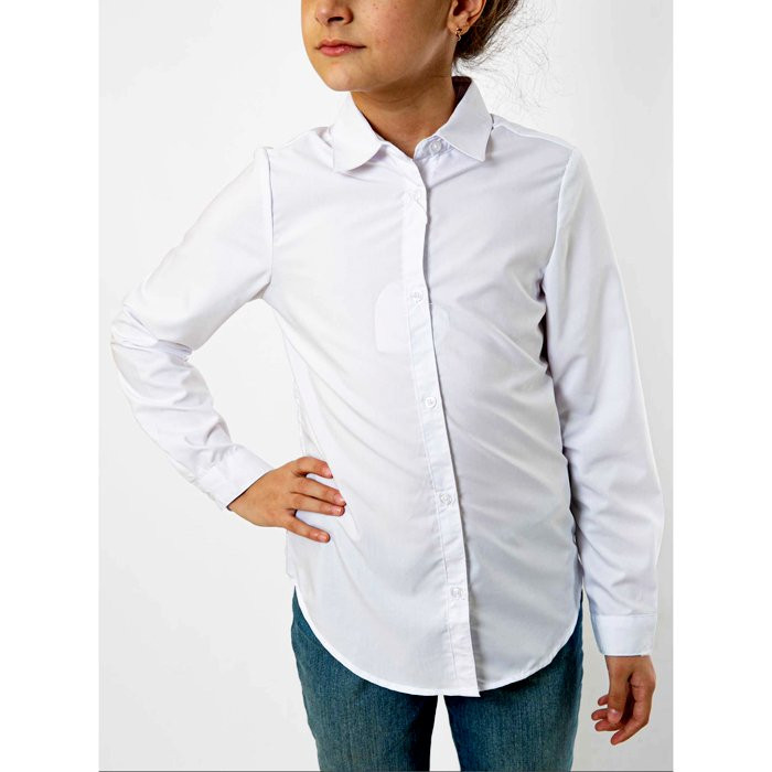Блузка для девочки (BROSTEM) длинный рукав цвет белый арт.B14-4701d  размерный ряд 30/122-44/164