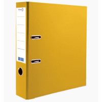 Папка-регистратор 80мм (+/-5) ПВХ с 2 сторонней обтяжкой, металлический уголок, желтая, разобранная