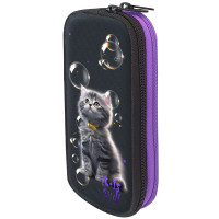 Пенал 2 отделения овальный (Stavia) Мыльные пузыри мультиколор 220х90х40мм арт.86229