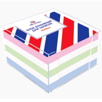 Блок для записи цветной, размер 9*9*5 не склеенный 65г/м2 бел.90% в подставке (Attomex) арт.2013600