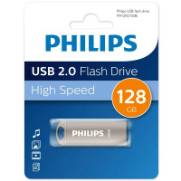 Флеш диск 128GB PHILIPS IRON, USB 2.0, серебристый