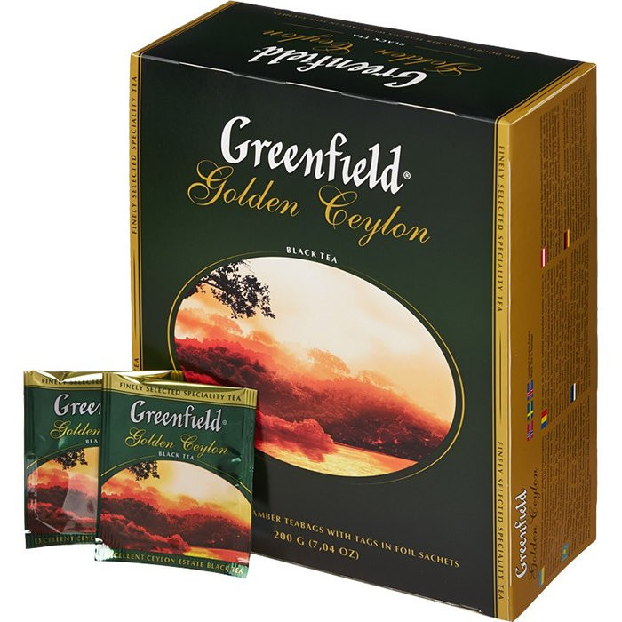 Чай GREENFIELD 100 пакетиков Golden Ceylon/Kenyan Sunrise/Classik Breakfast (черный)