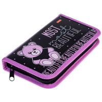 Пенал 1 отделение (Hatber) Мой мишка 190х115мм матовая ламинация 3D лак с таблицей умножения арт.NPn_19008