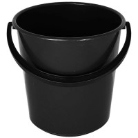 Ведро пластиковое 10 л. без крышки цвет черный арт.00-00000066