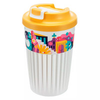 Стакан 450мл "Городские фантазии" с клапаном, белый арт.433277316