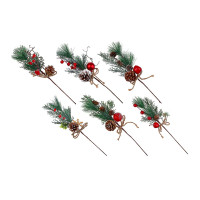 Украшение декоративное "Ветка. Хвоя, ягоды, шишка" 38см арт.353-103