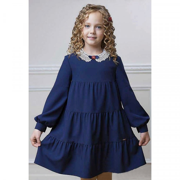 Платье для девочки (ГЕРМИОНА)  арт.55221-07 размер 32/128-34/140 цвет синий