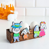 ПАСХА Подставка для 3 яиц "Кролики" арт.6765263