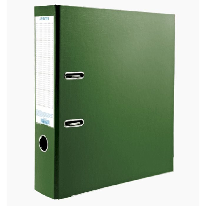Папка-регистратор 80мм (+/-5) ПВХ с 2 сторонней обтяжкой, металлический уголок, зеленая, разобранная