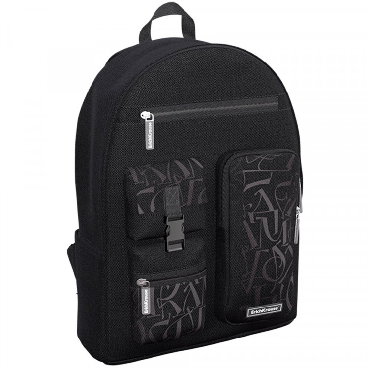 Рюкзак для мальчиков (ErichKrause) ActiveLine Lettering черный 40x29x16 см арт.60373